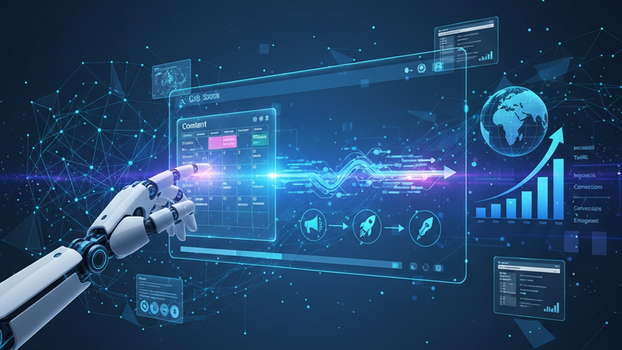 Evaluating AI Tools for End-to-End Content Marketing Workflow Automation in SaaS illustration